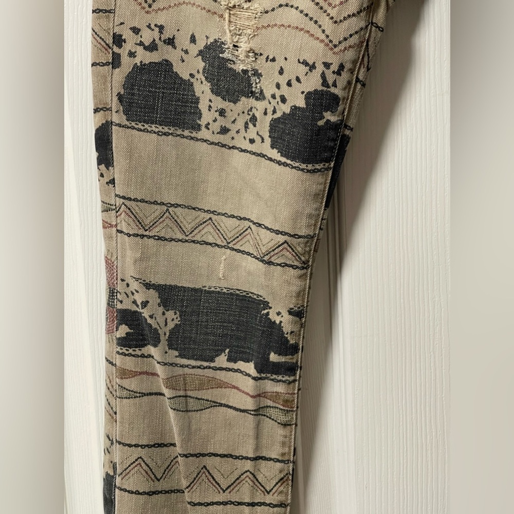 CURRENT ELLIOT The Ankle Skinny Vintage Tribal Destroy Jeans Womens 28 Low Rise - Picture 3 of 7